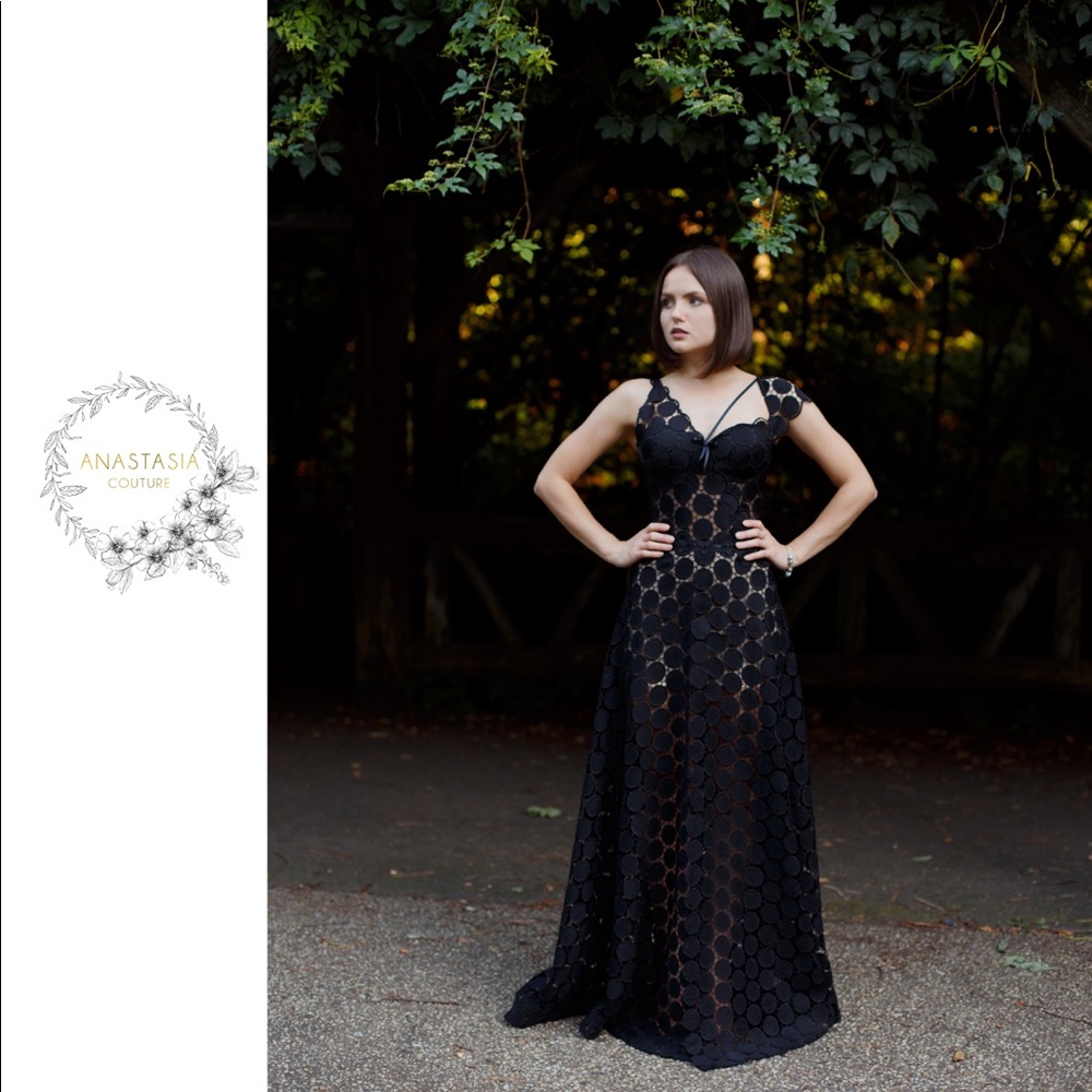 Black lace dress, size 0-2 by Anastasia Couture